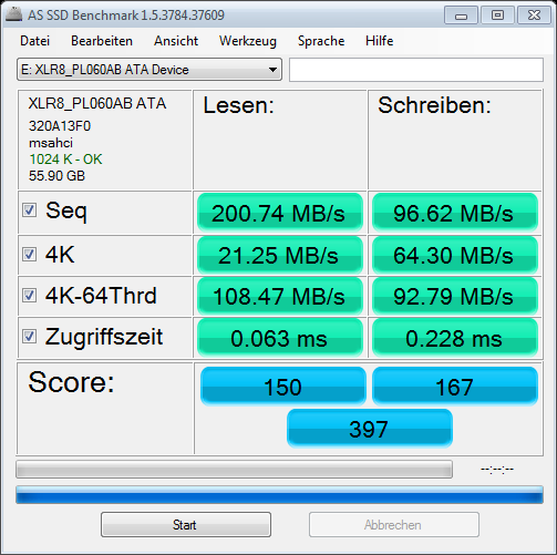 AS SSD Benchmark von der XLR8